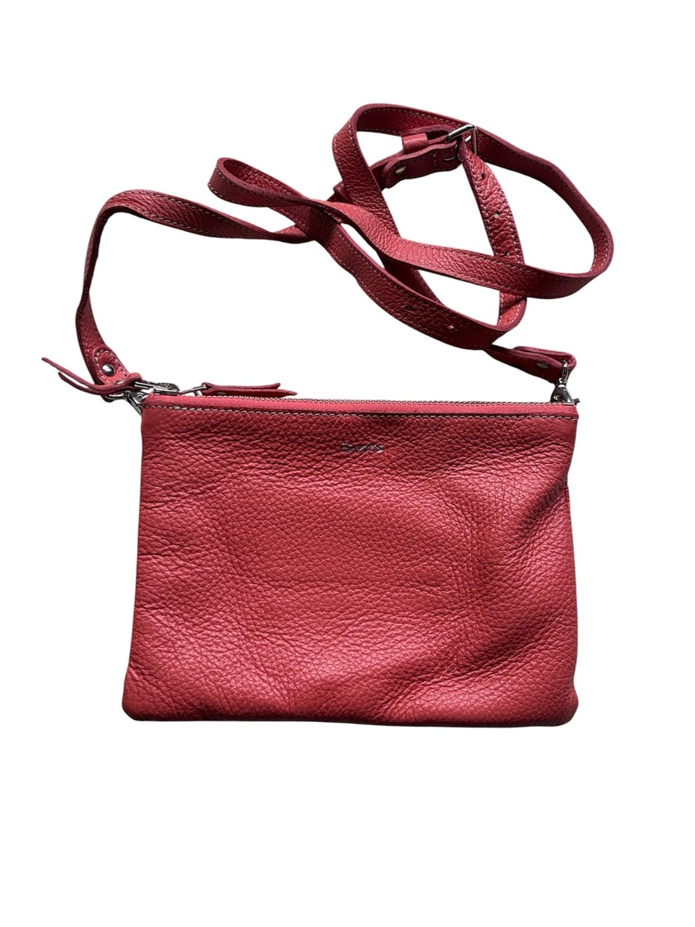 Roots Coral Leather Twinsie Crossbody Bag Purse Made in Canada 🇨🇦